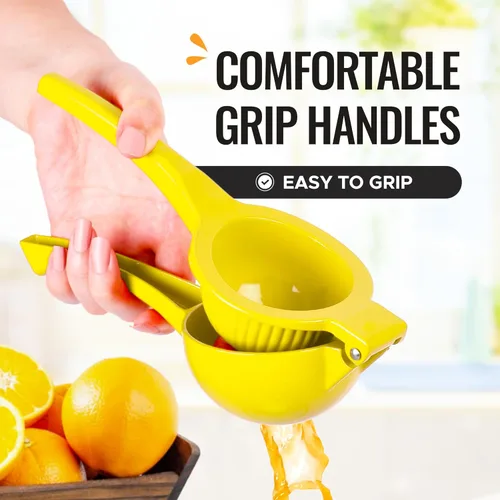 Miniatura 6 de Zulay Kitchen Exprimidor de naranja de metal de alta calidad, exprimidor de cítricos, prensa manual para extraer la mayor cantidad de jugo posible