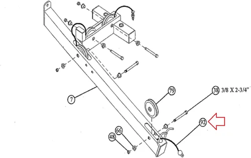 Miniatura 2 de Asamblea de cable 73" 6687201 Work W Parabody Home Gym 400-101 102 Series 440101 Fuerza