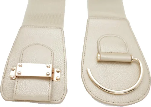 Miniatura 60 de TFJ - Cinturón ancho de moda para mujer, cintura alta, hebilla de gancho de metal dorado, talla XS, S, M, L, XL
