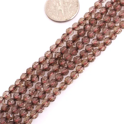 Miniatura 2 de Cuentas de cuarzo ahumado para hacer joyas, piedras preciosas semipreciosas naturales de 0.157 pulgadas (0.157 in), hilo redondo facetado de 15