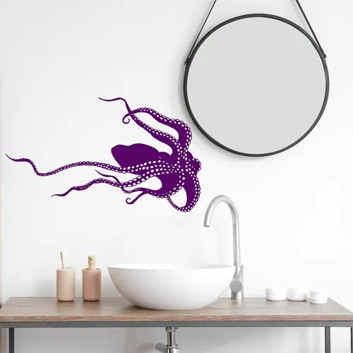 Miniatura 4 de Vinilo adhesivo para pared, diseño de pulpo, tentáculos, monstruo, animales marinos, poulpe, calcomanías de baño, decoración grande