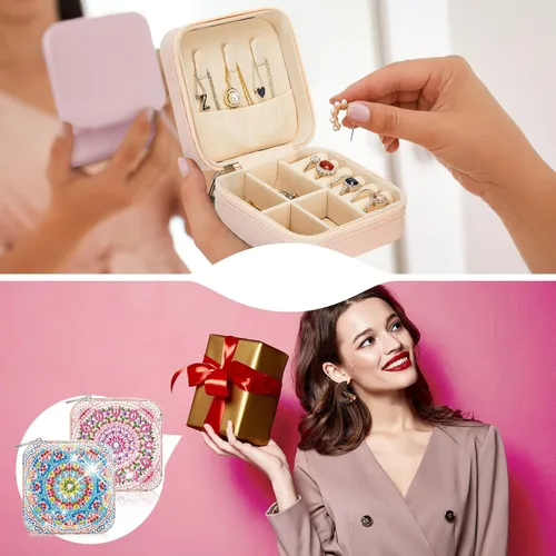 Miniatura 6 de Hinly 2 Piezas Caja de Almacenamiento Portátil para Pintura de Diamantes, Organizador de Joyería de Arte DIY, Accesorios de Pintura de Diamantes