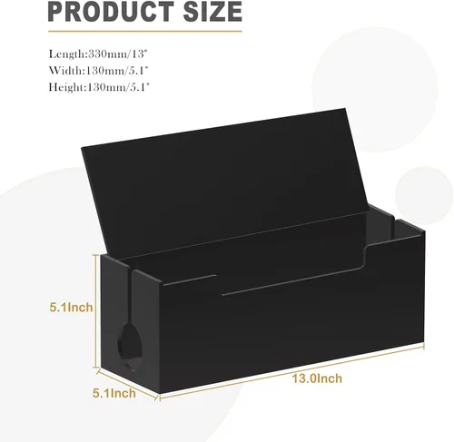 Miniatura 3 de Caja organizadora de cables para cables, 2 ranuras abiertas, organizador de regletas de alimentación debajo del escritorio y almacenamiento de Negro