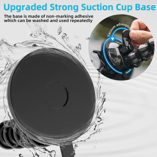 Miniatura 2 de Soporte flexible para cámara con ventosa de cuello de cisne compatible con GoPro Hero 13 Negro, Hero 12/11/10/9/8/7/6/5 Negro, DJI Osmo Action 5 Long