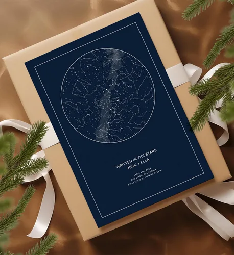 Miniatura 7 de CELESTORY Mapa de estrellas personalizado enmarcado con impresión nocturna del cielo, mapa de constelación, carta estelar, regalo de arte de pared