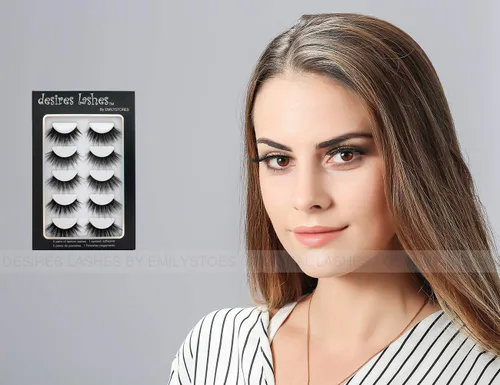Miniatura 3 de Pestañas naturales 3D de visón sintético, paquete múltiple, 5 pares, sensuales