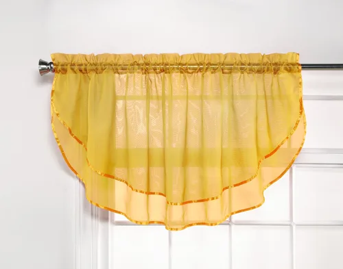 Miniatura 44 de Stylemaster Elegance Cenefa recta de gasa transparente, 60 x 14 pulgadas, color dorado