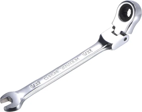 uxcell Llave combinada de trinquete de cabeza flexible de 9/32 pulgadas SAE 72 dientes 12 puntos de trinquete de caja terminada herramientas de