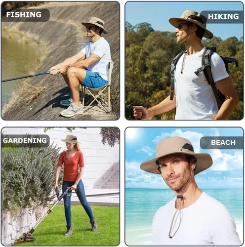 Miniatura 6 de Fishing Hat for Mens Sun Hat Wide Brim Bucket Hat SPF UV Protection XL XXL Large Size Big Head Hiking Beach Safari