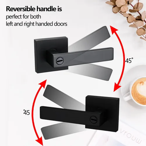 Miniatura 4 de NEWBANG Manija de palanca de puerta sólida con acabado negro mate