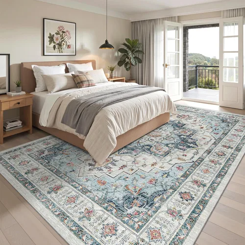 Miniatura 659 de Madane Tapete lavable de 2 x 10 pies para pasillo, cocina, recibidor, clásico, suave, antideslizante para interiores, casa de campo, baño, sala