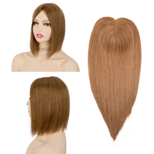 Miniatura 11 de originea Toppers de cabello humano 100% Remy con flequillo para mujer, base de seda, con clip, extensiones para adelgazar el cabello/cubierta