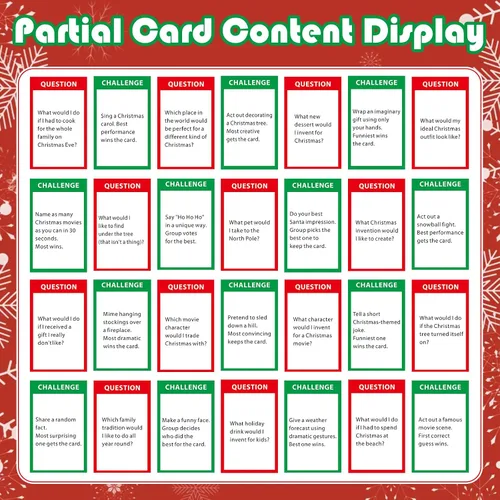 Miniatura 3 de Jenaai Juego de juegos de fiesta de Navidad, juego de reuniones familiares, tarjetas de conversación contra historia, edición familiar, juego