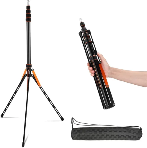 Soopho - Soporte de luz portátil para fotografía, ajustable, de aluminio, de 7 pies, con patas reversibles de 180°, trípode de iluminación portátil,