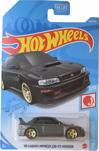 Hot Wheels Subaru Impreza 22B-STi versión '98, coche fundido a escala 1:10, 124/250 J-Imports, coleccionistas adultos, hombres, entusiastas de los