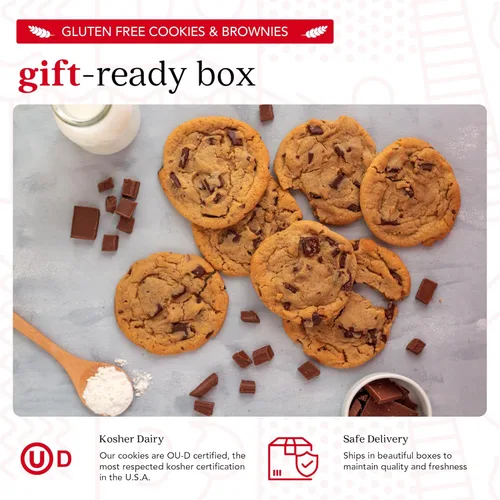 Miniatura 4 de Galletas de chocolate con chispas sin gluten y brownies de DAVID'S COOKIES - Postres de panadería gourmet ideales para un delicioso regalo de comida