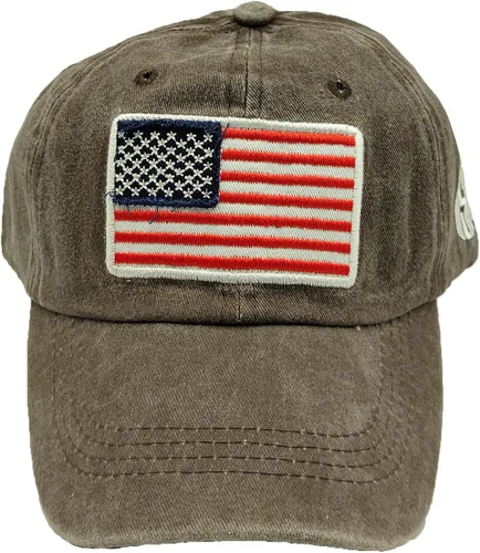 Miniatura 2 de Gorra de béisbol con bandera americana de algodón vintage ajustable lavada desgastada para hombres mujeres adolescentes