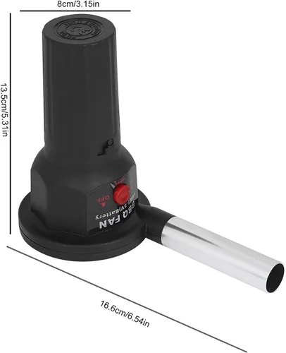 Miniatura 7 de Ventilador portátil para barbacoa, soplador de aire de mano, con batería, ventilador de barbacoa, soplador de aire, camping al aire libre, picnic