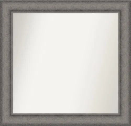 Miniatura 200 de Amanti Art Espejo de pared personalizado no biselado (24.5 x 24.5 pulgadas), marco gris marrón alta, varios tamaños personalizados, espejo de baño