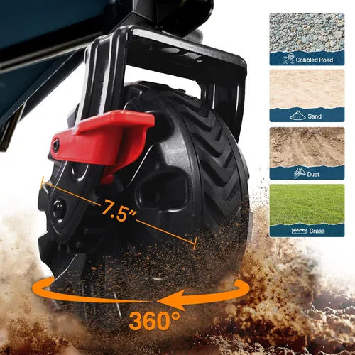 Miniatura 3 de Timber Ridge Vagón Plegable para Exteriores con Frenos Carrito Utilitario Plegable de Servicio Pesado Ruedas para Todo Terreno para Compras Camping