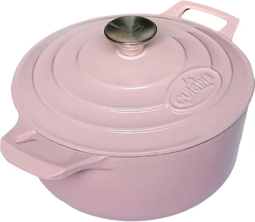 Miniatura 6 de La Cuisine - Cacerola ovalada de hierro fundido esmaltado Dutch Oven con tapa, 5 cuartos de galón, esmalte interno negro mate para hornear pan