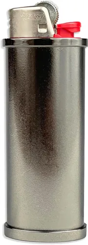 DIYLuxury - Funda de metal para encendedor BIC Standard J6, EZ Reach Lighter, resistente, personalizable, reutilizable, funda individual (negro
