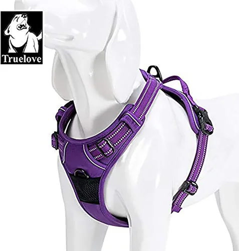 Miniatura 5 de TRUE LOVE - Arnés de perro ajustable, sin tirones, reflectante, para mascotas con control cómodo y colores brillantes TLH5651 (púrpura, XL)