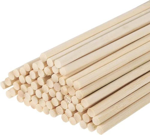 Miniatura 9 de MECCANIXITY Varillas de madera de 19.7 in/20 varillas redondas de madera, palo de bambú de 0.12 pulgadas para manualidades, accesorios de cabina