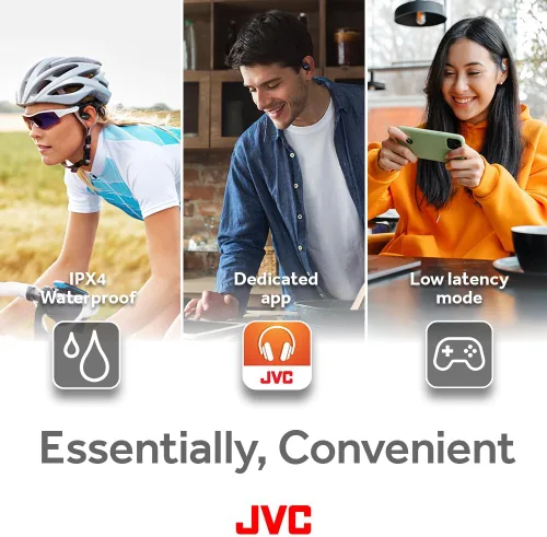 Miniatura 7 de JVC Nearphones Auriculares inalámbricos de oreja abierta con controladores grandes de 0.63 pulgadas para un sonido potente, uso de una sola oreja
