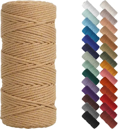 Miniatura 88 de NOANTA - Cuerda de macramé color beige natural, 1/8 pulgadas (3 mm) x 109 yardas (100 metros), cuerda de algodón colorido para colgar en la pared