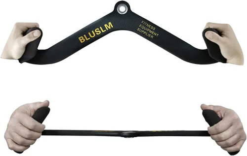 Miniatura 3 de BLUSLM LAT Pull Down Bar for Cable Machine, LAT Pulldown Attachments T-bar V-bar Cable Attachment for Gym, Back Tricep Strength Training Handle