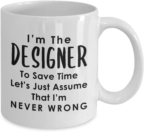 Miniatura 2 de Taza de té con texto en inglés "Im the Designer" - Idea de regalo para desarrollador gráfico UX, artista, diseño de interiores