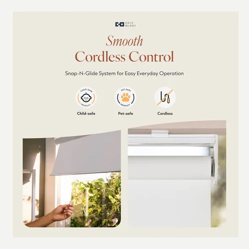 Miniatura 3 de CHICOLOGY Persianas enrollables, persianas sin cordón, cortinas para ventanas del hogar, persianas enrollables para ventanas, tratamientos
