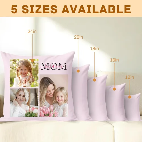 Miniatura 4 de Almohada personalizada con imagen y texto, incluye inserto, almohada de fotos personalizada de doble cara 5 tamaños y 10 colores opcionales