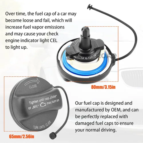 Miniatura 7 de Tapa de depósito de llenado de gas combustible compatible con BMW MINI 128i 320i 325i 328i 328xi 330i 330xi 335i 525i 528i 530i 535i 750i E36 E39