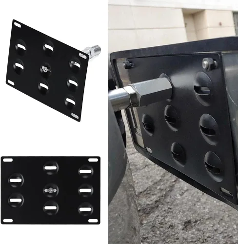 Miniatura 3 de PTNHZ Soporte de Placa de Matrícula de Gancho de Remolque de Parachoques Delantero de Aluminio Compatible con BMW F-Series 11-on F30 F31 F10 F11 F07
