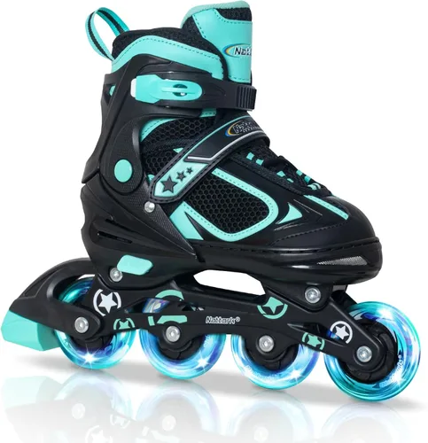 Miniatura 10 de Nattork Blade - Patines para niños con rueda iluminada, para exteriores e interiores, patines negros en línea iluminados para niños pequeños de 5 a
