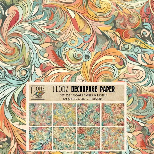 Miniatura 5 de Decoupage - Paquete de papel (24 hojas de 6 x 6 pulgadas) Glorious Storm # Papel de patrón de estilo vintage para decoupage, manualidades y álbumes