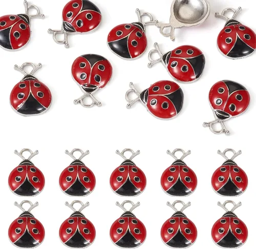 Miniatura 14 de Craftdady Encantos colgantes esmaltados con dijes de alimentos, animales, flores, encantos bonitos, dijes de frutas de metal colorido, ornamento