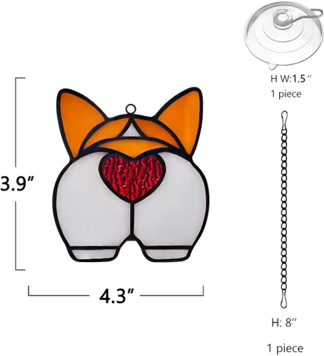 Miniatura 6 de BOXCASA Corgi Dog - Atrapasoles para colgar en la ventana, divertido atrapasoles para colgar en la ventana, regalos para amantes de los perros