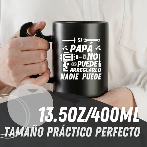 Miniatura 4 de Onebttl Regalos para papá taza de café con mango de llave inglesa, regalos para papá de hija e hijo, taza de cerámica divertida de 13.5 onzas