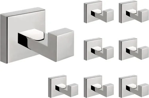 Miniatura 19 de NearMoon Ganchos cuadrados para toallas de baño -SUS304 de acero inoxidable para colgar batas, ganchos resistentes para baño, sala de estar, hotel