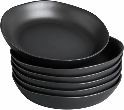 Miniatura 10 de AmorArc 9.75'' de cerámica cuencos grandes para pasta, juego de 4 cuencos planos de gres de 38 onzas para servir, cuencos aptos para horno