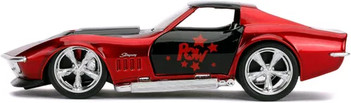 Miniatura 3 de Jada Toys DC Comics 1:32 Harley Quinn 1969 Chevy Corvette Stingray - Coche fundido a presión, juguetes para niños y adultos