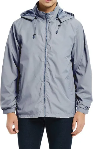 Miniatura 7 de Chaqueta impermeable cortavientos ligera para hombre con capucha extraíble