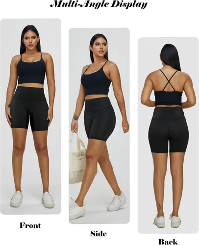 Miniatura 5 de 6 Pack 4+6+8 Spandex Biker Shorts for Women, Compression Volleyball Shorts for Workout High Waisted