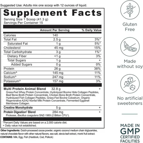 Miniatura 9 de Ancient Nutrition Polvo multiproteico a base de animales + creatina, 0.92 oz de proteína, suero alimentado con hierba, caldo de huesos, péptidos