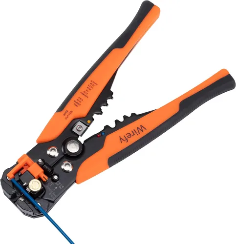 Wirefy Herramienta Automática de Desmontaje de Alambre | Alicates Autoajustables 3-en-1 para Alambre, Cortador y Crimpador para 24-10 AWG / 0.2-6