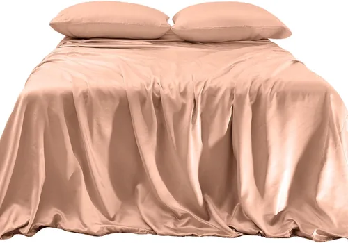 Miniatura 28 de Elegant Comfort Lujoso juego de sábanas de satén sedoso de 4 piezas, agradable para la piel y el cabello, resistente a las arrugas, la decoloración