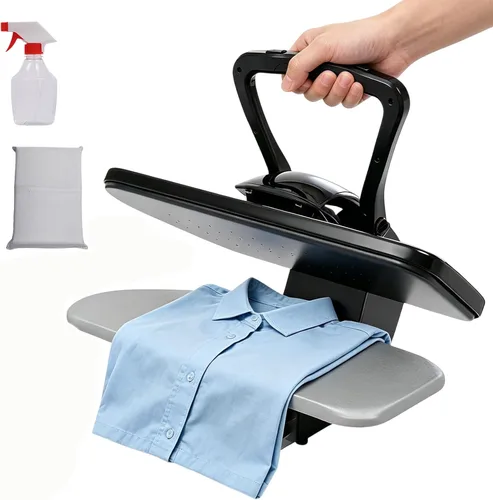 Prensa de vapor de planchado de 26 pulgadas para ropa, prensa de vapor digital con múltiples ajustes de tela, máquina de prensa de hierro Negro